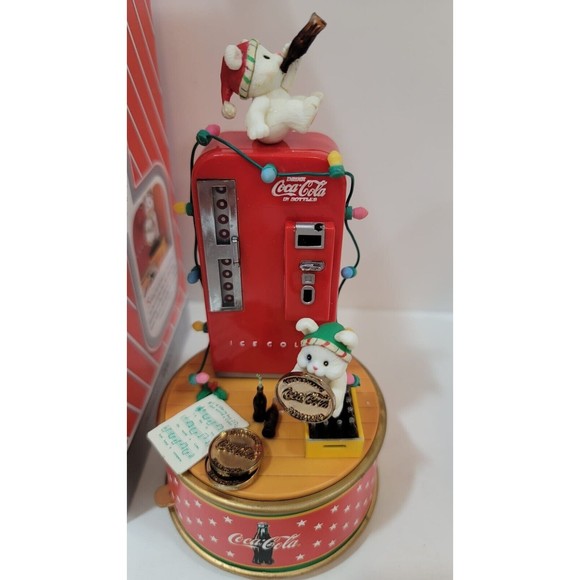 Enesco 1995 Coca Cola Coke Refreshing Pause Christmas Mini Action Musical Figuri - Picture 4 of 12